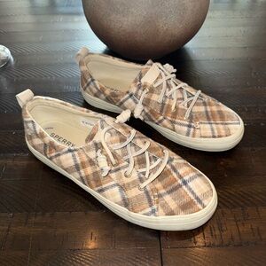 Sperry Plaid Sneakers W10 EUC